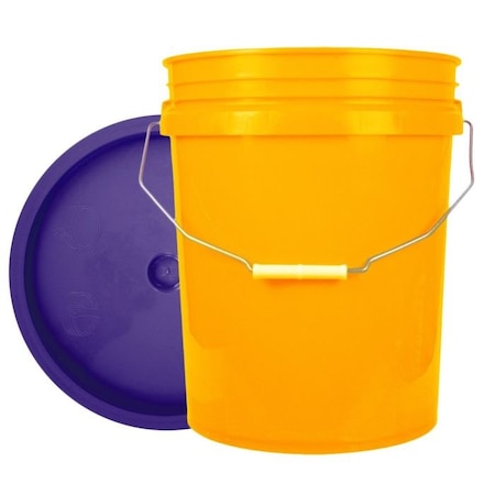 World Enterprises Bucket, 12 in H, Yellow and Purple 5YEL,345PPL